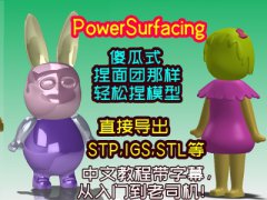 （付费2元查看下详情）威力曲面PowerSurfacing正版视频教程，STP格式公仔3D建模中文讲解