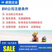 卓信企业代办bvi公司注册设立离岸注册海外银行开户境外odi备案