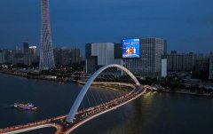 广东广州海珠区广州国际媒体港珠江之眼智媒体屏地标建筑媒体裸眼3D光影