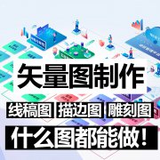 定制ai插画图ps代绘画矢量雕刻图排版制作cdr电脑手绘做图案设计