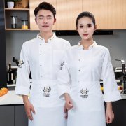 厨师服长袖秋季厨房后厨食堂餐厅饭店工作服 男女西点咖啡店工装