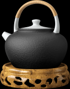 深色檀木底座对折瓷器画框
