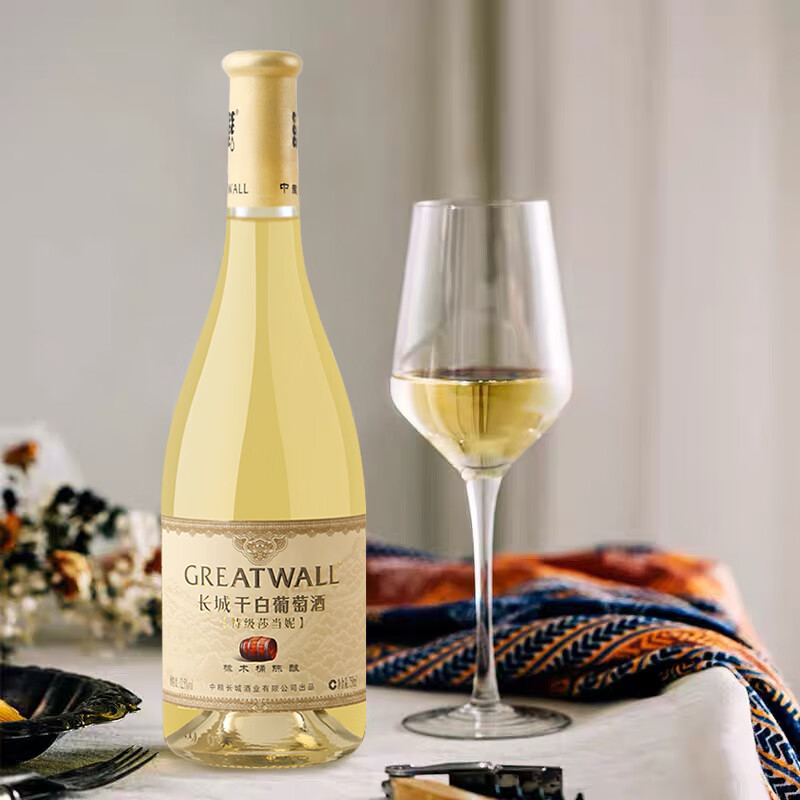 长城（GreatWall）干白葡萄酒橡木桶陈酿特级莎当妮750ML*6瓶