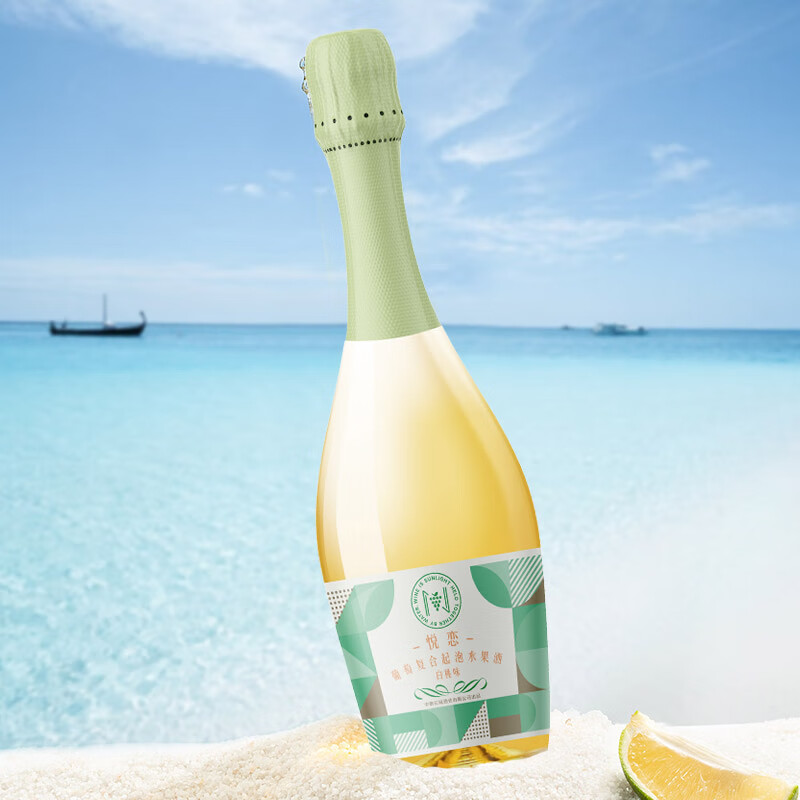 长城（GreatWall）悦恋葡萄复合起泡水果酒白桃味750ml 单瓶装