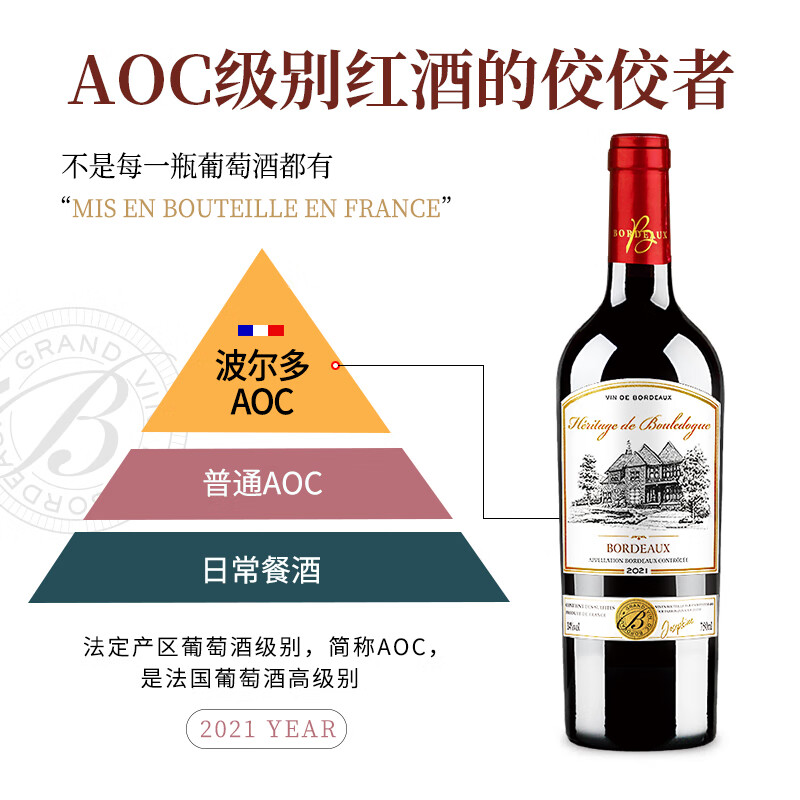 CANIS FAMILIARIS布多格法国原瓶进口红酒整箱 波尔多AOC 传承干红葡萄酒750ml*