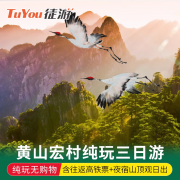 【含往返高铁票】黄山旅游黄山宏村3天2晚纯玩跟团游住山顶观日出